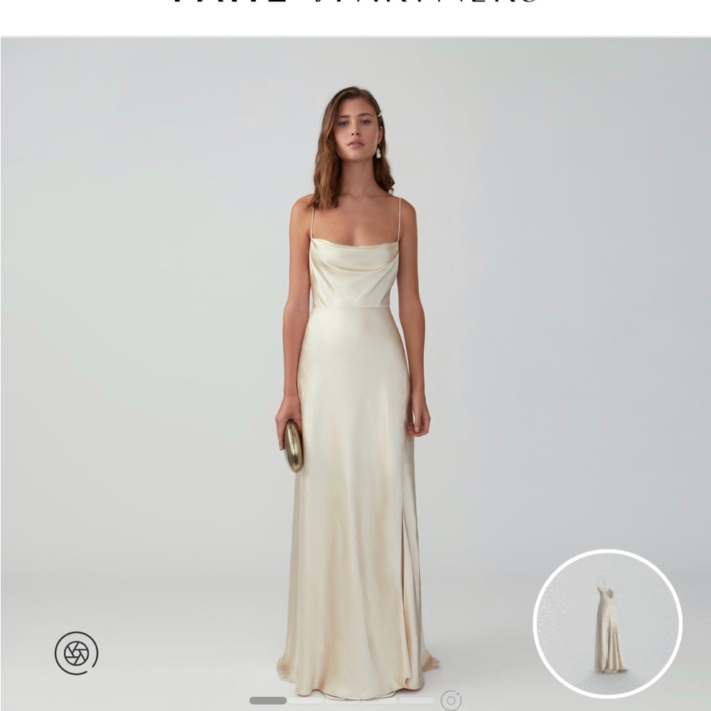 Fame and Partners Champgne scrappy gown US 2